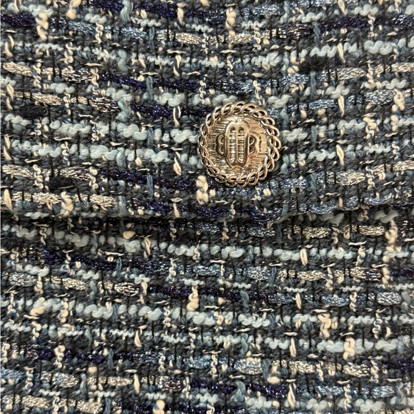 Maje Make Front Classic Preppy Rollye Knit Blue Dress Tweed Size 34 - Picture 7 of 9